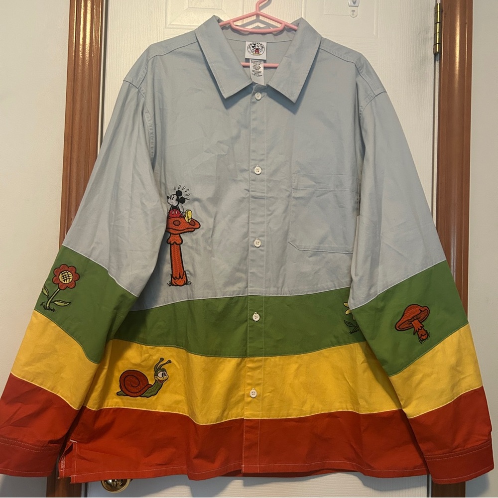 Disney Mickey and Co. Retro Embroidered Button Down
